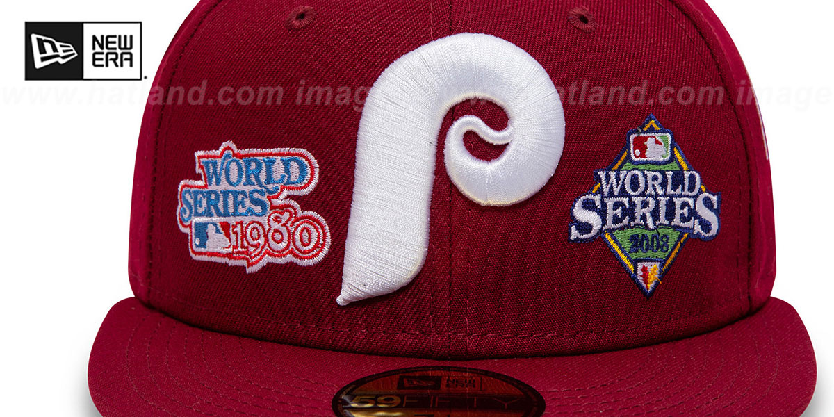 Phillies 'HISTORIC CHAMPIONS' Burgundy Fitted Hat by New Era