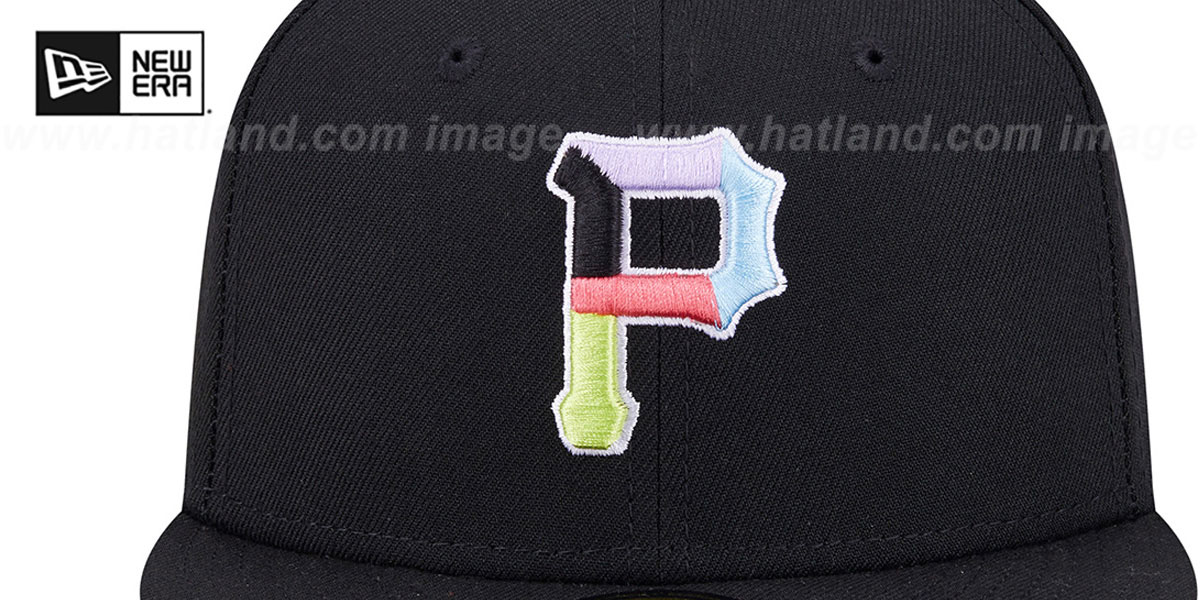 Pirates 'COLOR PACK SIDE-PATCH' Black Fitted Hat by New Era