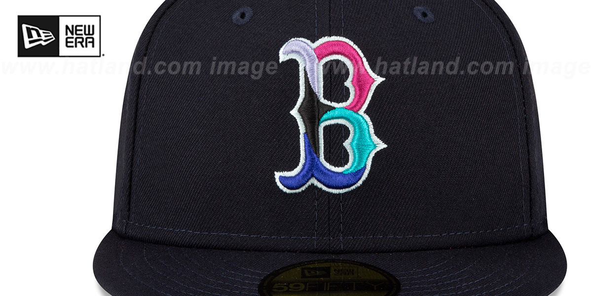 Red Sox 2004 WS 'POLAR LIGHTS' Navy-Pink Fitted Hat by New Era