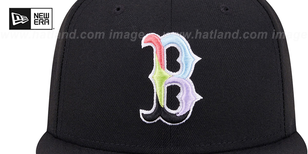 Red Sox 'COLOR PACK SIDE-PATCH' Black Fitted Hat by New Era