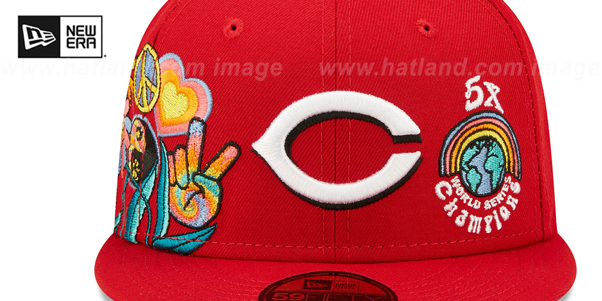 Reds 'GROOVY' Red Fitted Hat by New Era