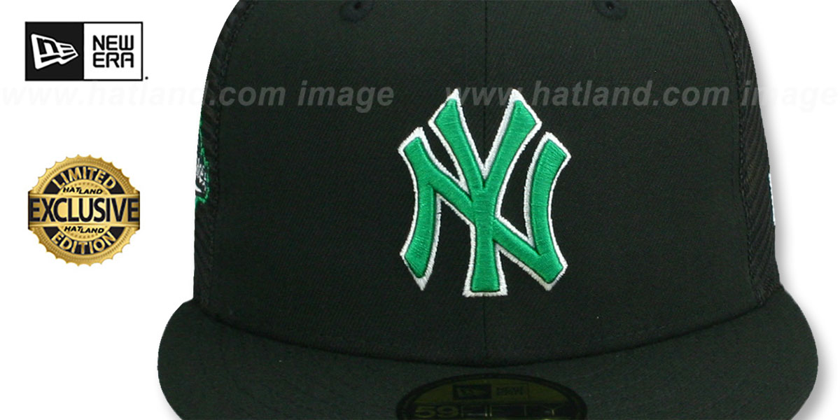 Yankees 1996 WS 'MESH-BACK SIDE-PATCH' Black-Green Fitted Hat by New Era