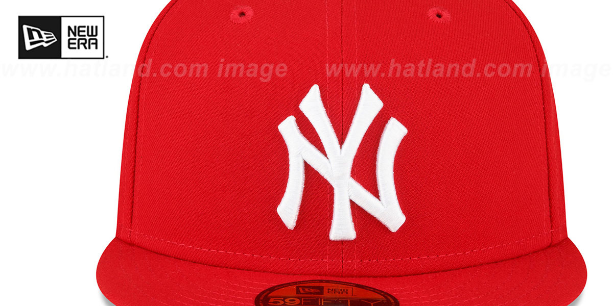 Yankees 1996 'WS SIDE-PATCH UP' Red-White Fitted Hat by New Era