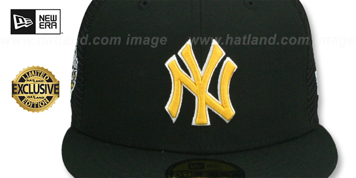 Yankees 1998 WS 'MESH-BACK SIDE-PATCH' Black-Gold Fitted Hat by New Era