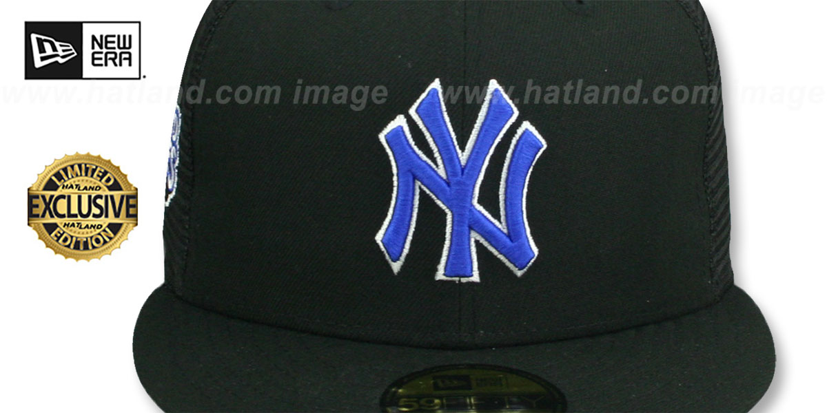 Yankees 2009 WS 'MESH-BACK SIDE-PATCH' Black-Royal Fitted Hat by New Era