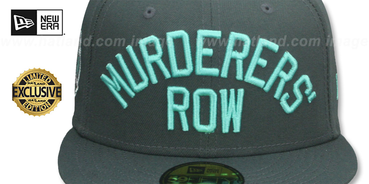 Yankees 'MURDERERS ROW' PATCH-BOTTOM Charcoal-Mint Fitted Hat by New Era