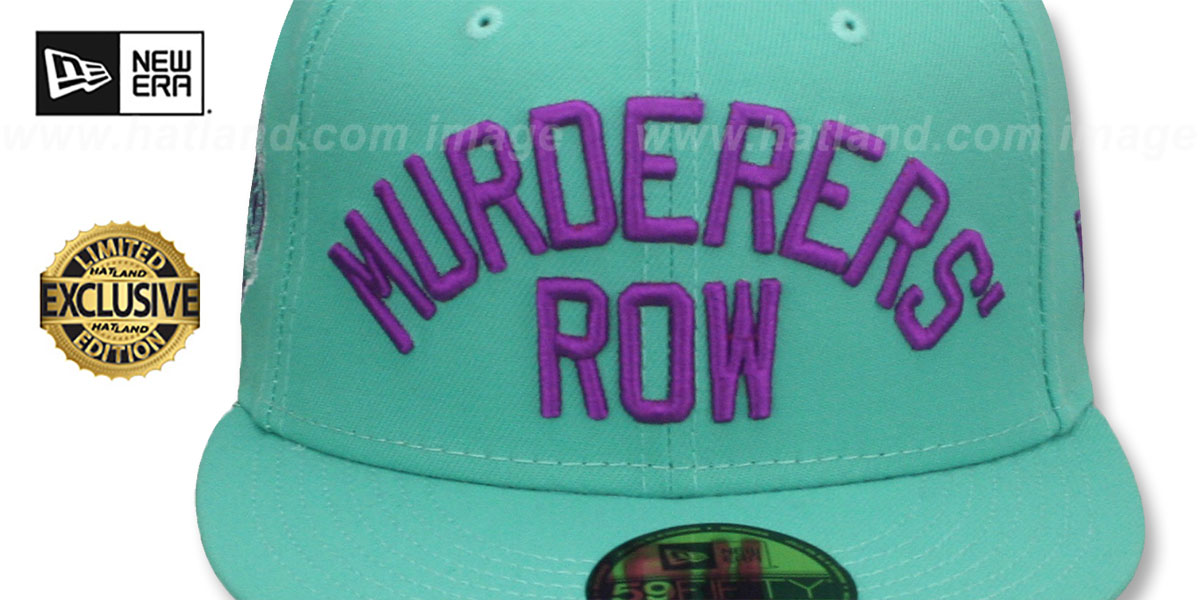 Yankees 'MURDERERS ROW' PATCH-BOTTOM Mint-Purple Fitted Hat by New Era