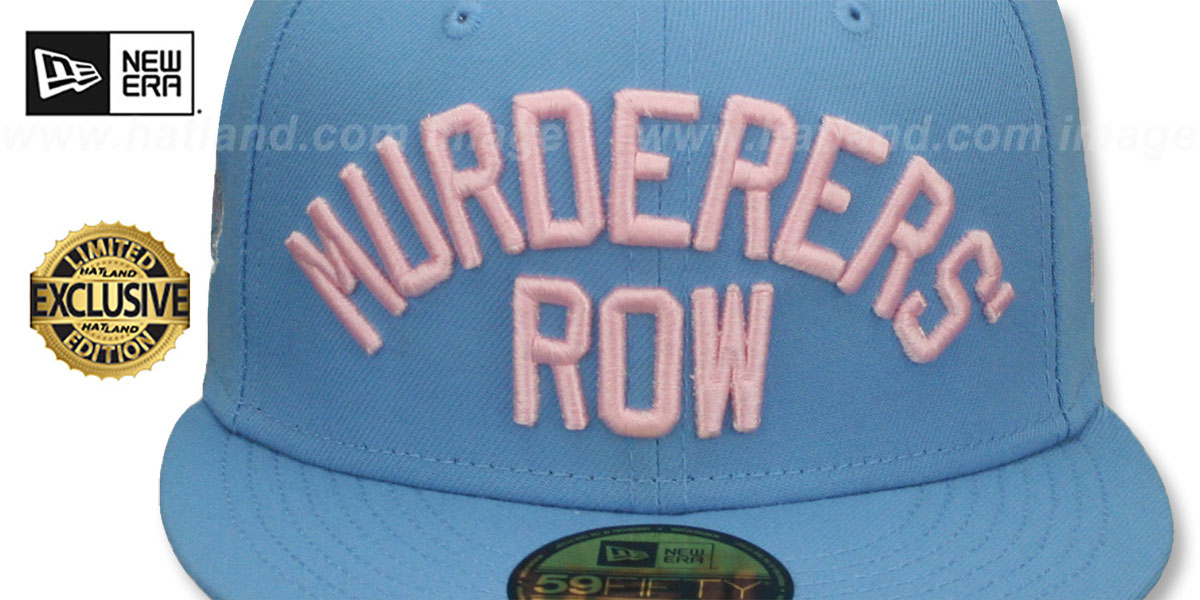 Yankees 'MURDERERS ROW' PATCH-BOTTOM Sky-Pink Fitted Hat by New Era