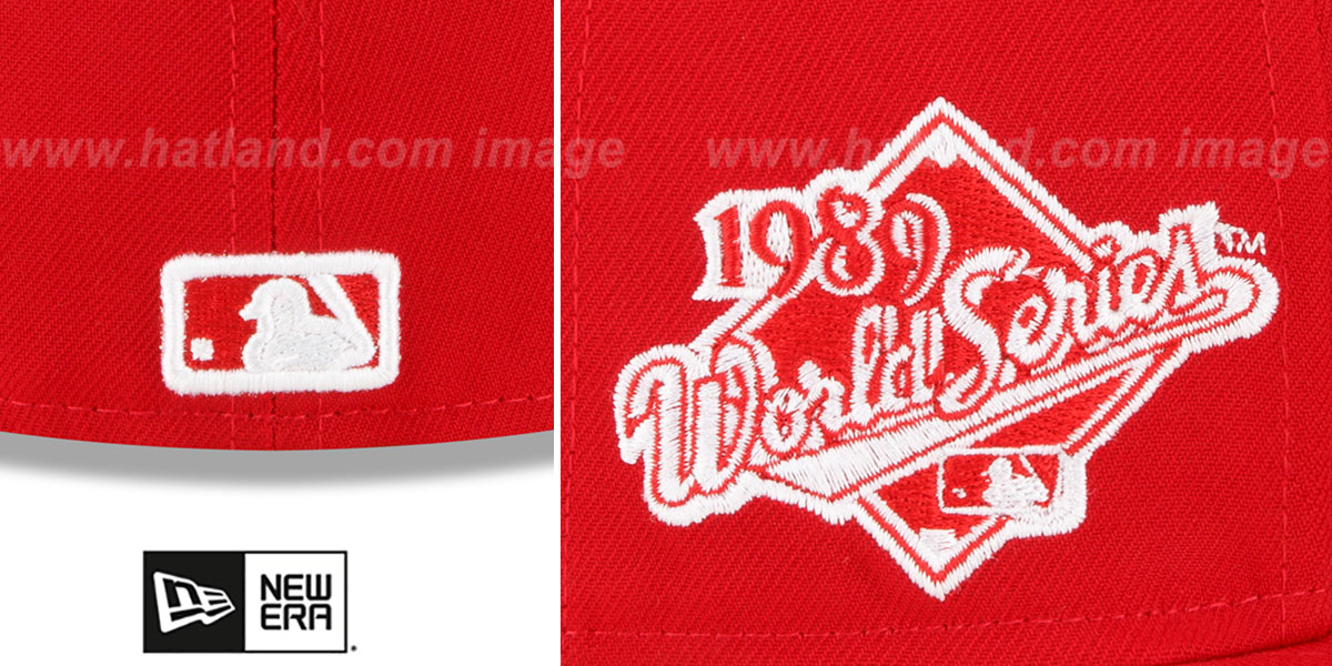 Athletics 1989 'WS SIDE-PATCH UP' Red-White Fitted Hat by New Era