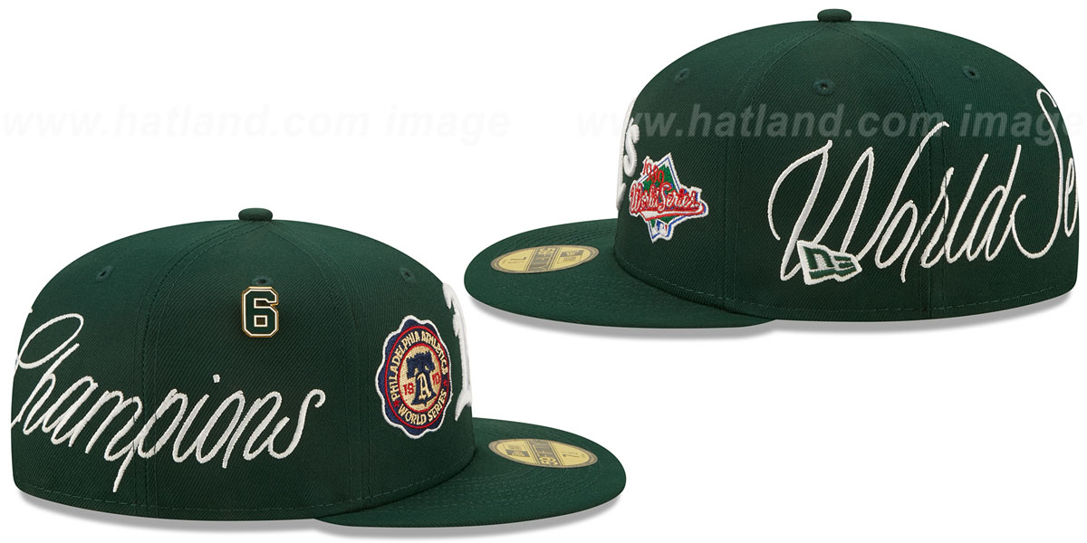 Athletics 'HISTORIC CHAMPIONS' Green Fitted Hat by New Era