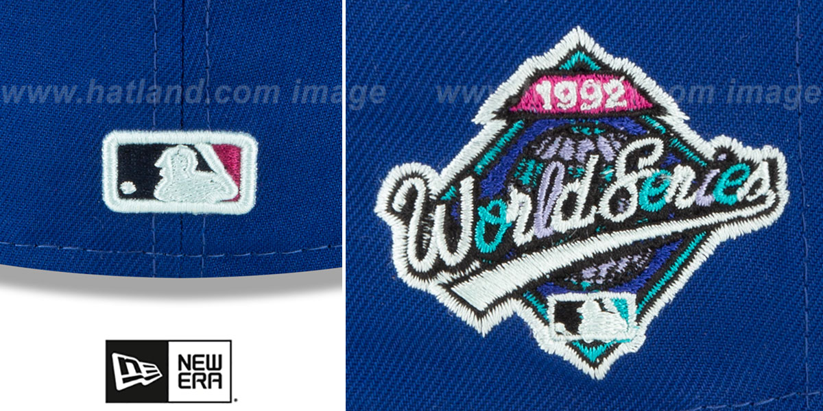 Blue Jays 1992 WS 'POLAR LIGHTS' Royal-Pink Fitted Hat by New Era