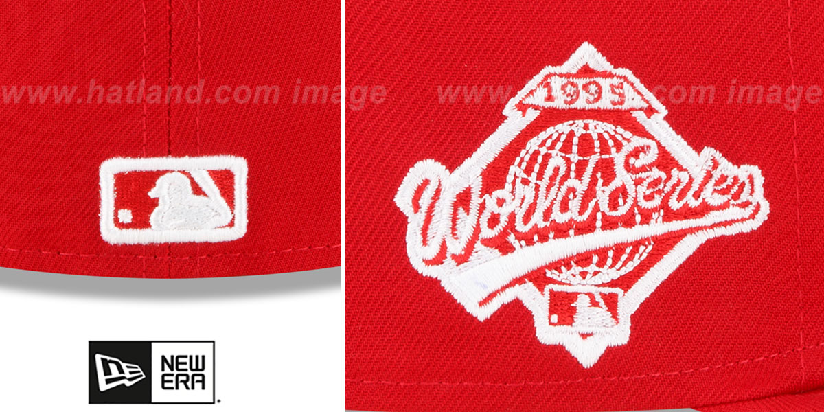 Braves 1995 'WS SIDE-PATCH UP' Red-White Fitted Hat by New Era