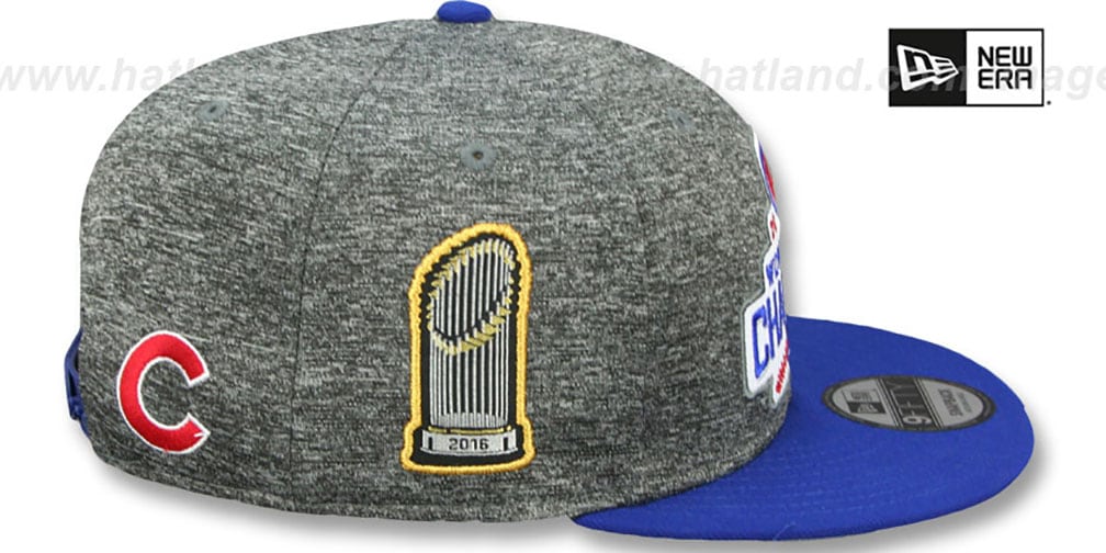 Cubs '2016 WORLD SERIES CHAMPS PATCH SNAPBACK' Grey-Royal Hat by New Era