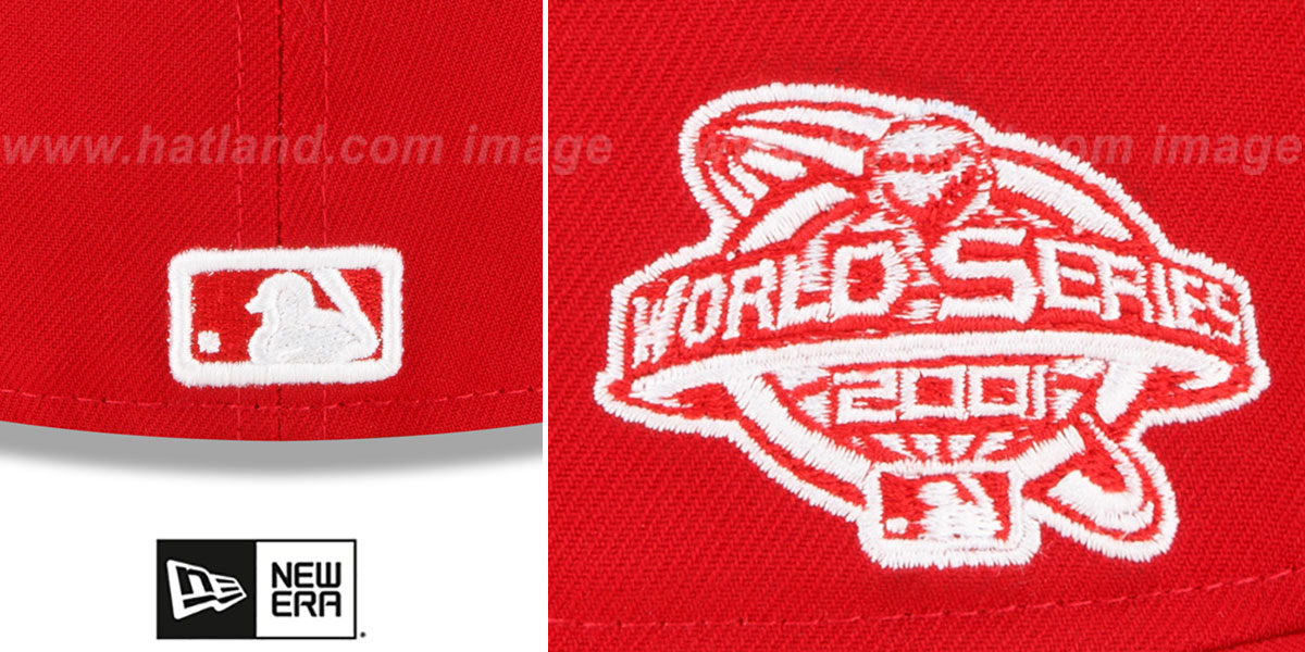 Diamondbacks 2001 'WS SIDE-PATCH UP' Red-White Fitted Hat by New Era