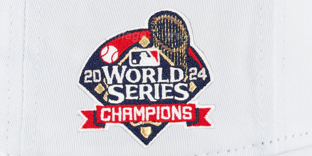 Dodgers '2024 WORLD SERIES' CHAMPIONS White-on-White Fitted Hat by New Era