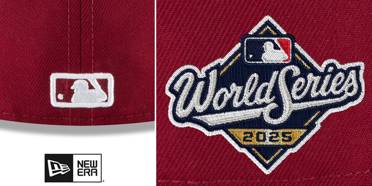 Dodgers '2025 WORLD SERIES' Burgundy-White Fitted Hat by New Era