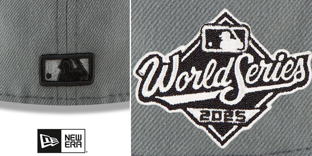 Dodgers '2025 WORLD SERIES' Grey-Black Fitted Hat by New Era