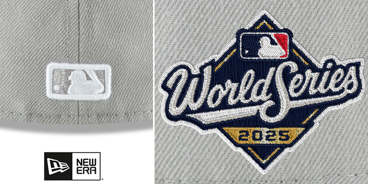 Dodgers '2025 WORLD SERIES' Grey-White Fitted Hat by New Era