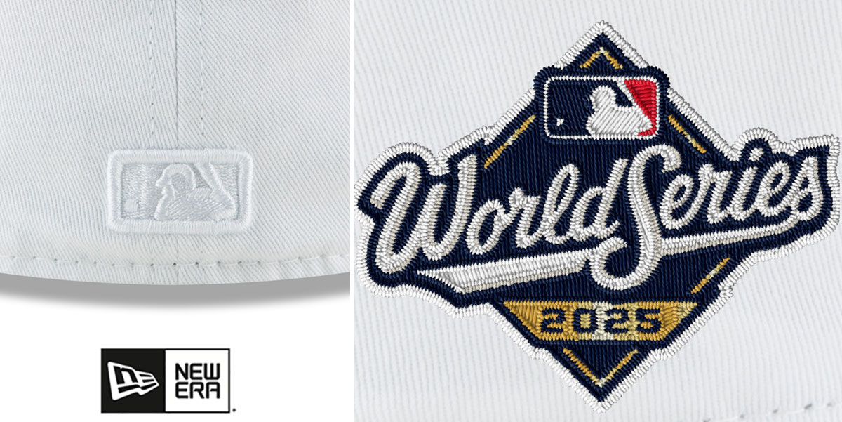 Dodgers '2025 WORLD SERIES' WHITEOUT Fitted Hat by New Era