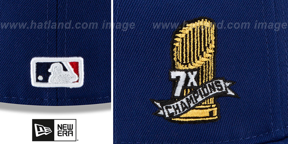 Dodgers '7X WORLD SERIES' CHAMPIONS Royal Fitted Hat by New Era