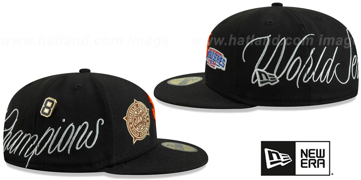 Giants 'HISTORIC CHAMPIONS' Black Fitted Hat by New Era