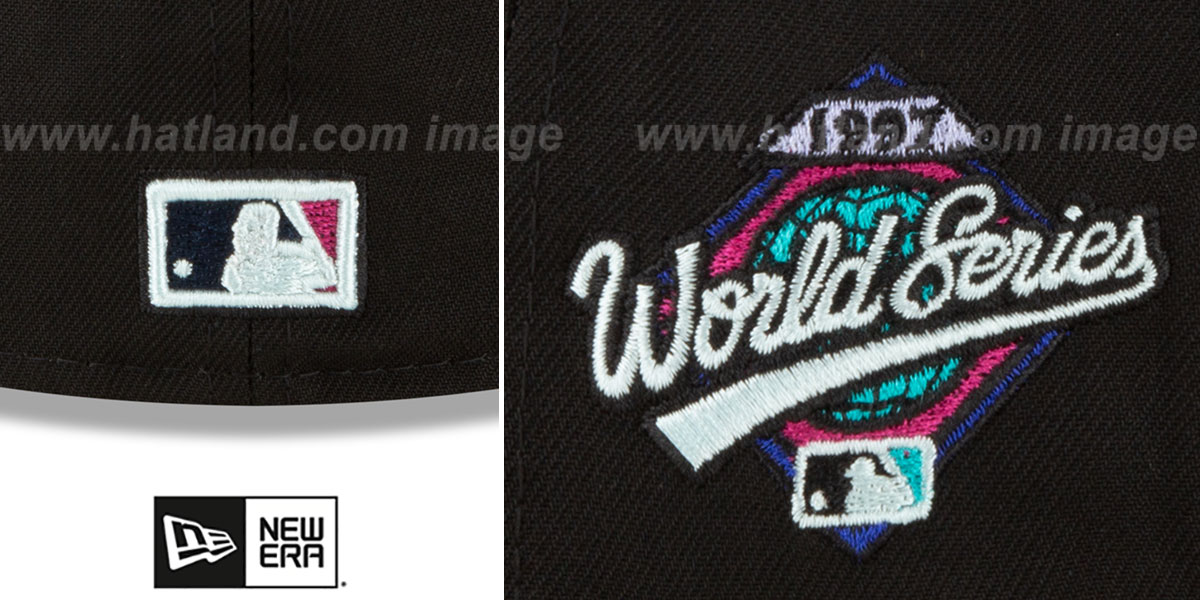 Marlins 1997 WS 'POLAR LIGHTS' Black-Teal Fitted Hat by New Era