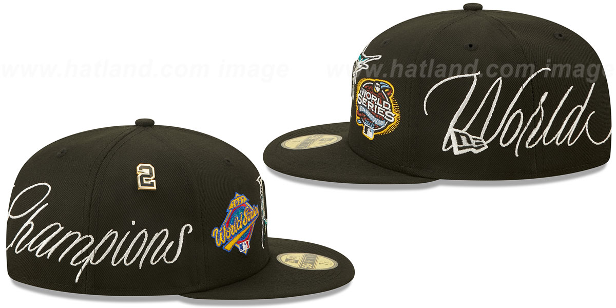 Marlins 'HISTORIC CHAMPIONS' Black Fitted Hat by New Era