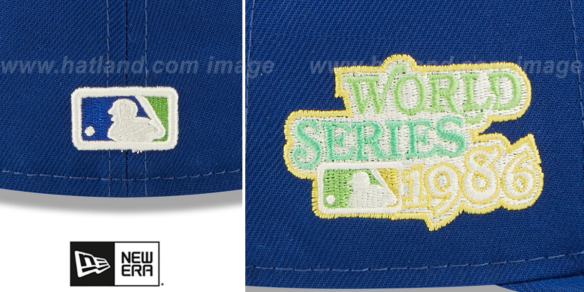 Mets 1986 WS 'CITRUS POP' Royal-Green Fitted Hat by New Era