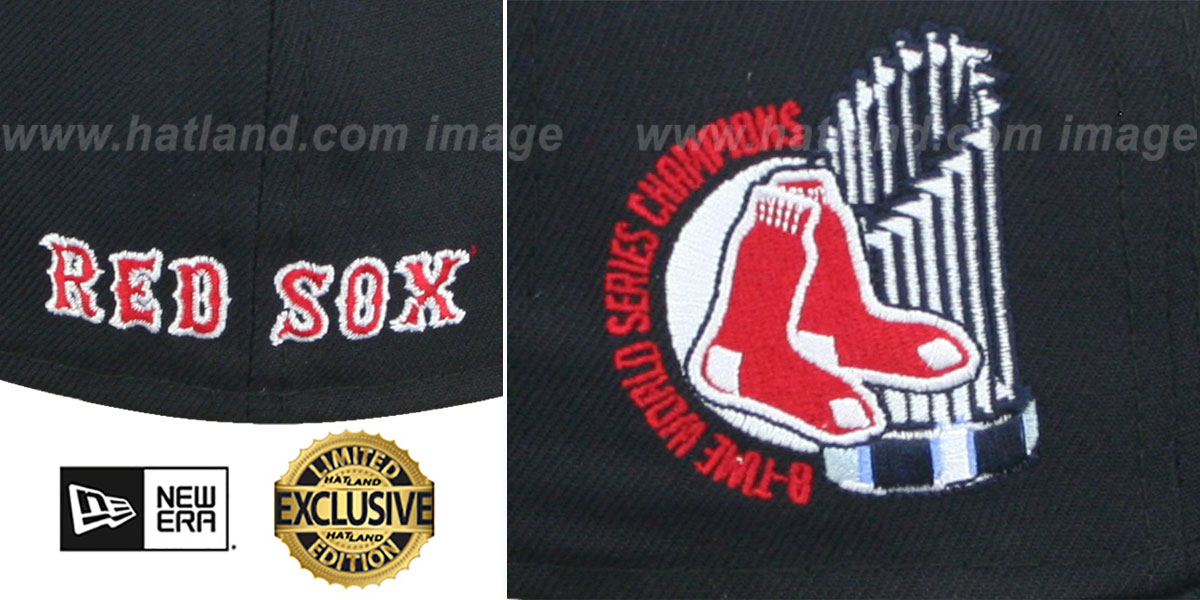 Red Sox 8X WORLD SERIES CHAMPS 'RED-BOTTOM' Navy Fitted Hat by New Era