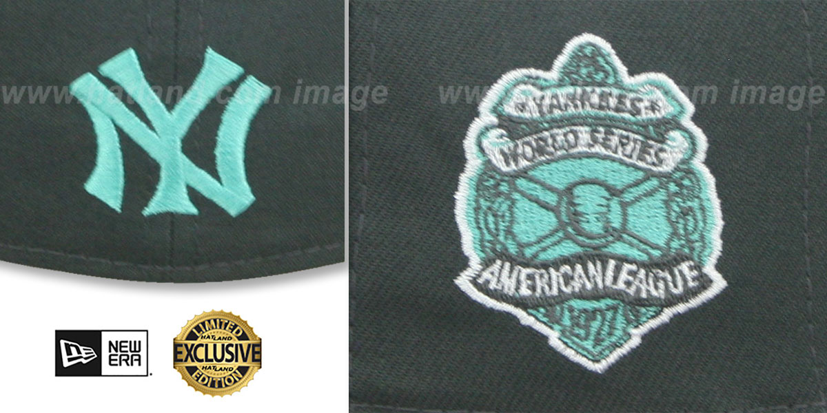 Yankees 'MURDERERS ROW' PATCH-BOTTOM Charcoal-Mint Fitted Hat by New Era