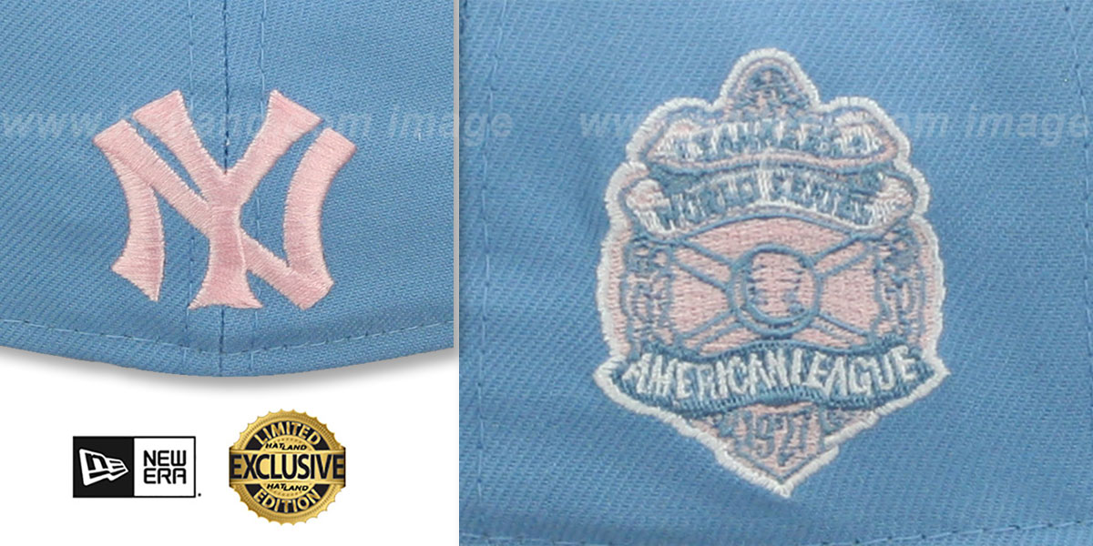 Yankees 'MURDERERS ROW' PATCH-BOTTOM Sky-Pink Fitted Hat by New Era